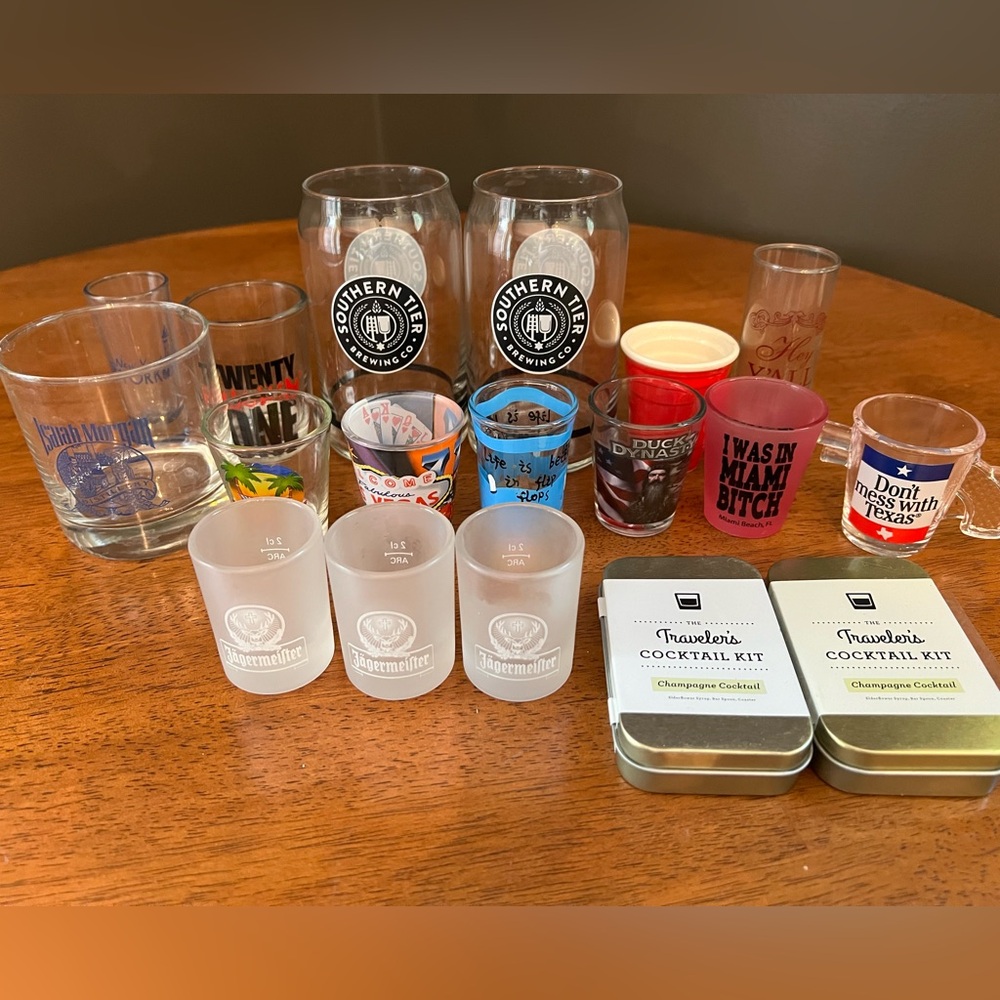 Assorted bar glass